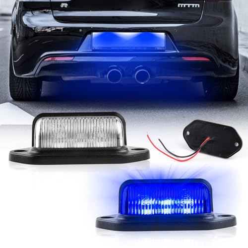 Amazon | POPMOTORZ ライセンスランプ LED ナンバー灯 青 6連 SMD